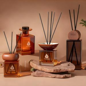 Deluxe Cao Cấp 100Ml Nâu Vuông Hương Thơm Reed Khuếch Tán Chai Thủy Tinh Với Bơm Phun Nắp Bơm Lại Frost Bề Mặt Stopper - Product Image 5