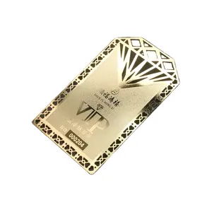 Frosted metal membership card plating gold stainless steel card custom metal business card