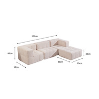 Ensemble de canapés modulaires en mousse compressée sous vide au design moderne, meubles de salon, canapé avec ottoman pour assise au sol