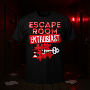T-shirt puzzle pour passionnés de Escape Room, unisexe, noir, pour adultes - Product Image 3