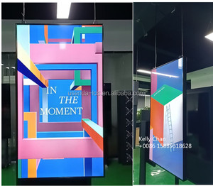 OEM nhà máy độ sáng cao 65 inch Slim mạng wifi LCD Full HD cửa sổ LCD hai mặt treo kỹ thuật số màn hình quảng cáo - Product Image 3