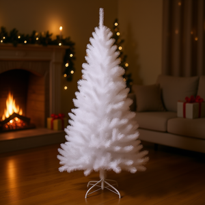 Árbol de Navidad Artificial de PVC Blanco de 6 Pies, Ramas Gruesas, Base para Interior, Sin Luces Incluidas - Product Image 2