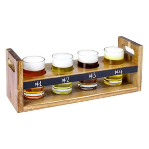Juego <span class=keywords><strong>de</strong></span> 4-6 Portavasos <span class=keywords><strong>de</strong></span> Vino <span class=keywords><strong>de</strong></span> 150-200 ml, Estilo Rústico Americano, Ecológico, Tabla <span class=keywords><strong>de</strong></span> Degustación <span class=keywords><strong>de</strong></span> Cerveza con Pizarra - Product Image 6