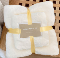Ensemble de serviettes de bain en tissu polaire corail tricoté warp de haute qualité, rembourré haute densité, doux et absorbant pour maman