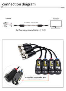 ملحقات CCTV سلبية واحدة HDCVI TVI BNC إلى RJ45 P 5MP فيديو 8MP AHD 2KV حماية من الصواعق للكاميرا عالية الدقة - Product Image 4
