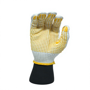 ถุงมือผ้าฝ้ายเคลือบจุดพีวีซี ถุงมือกันลื่นแบบมีจุด PVC ที่ฝ่ามือ - Product Image 2