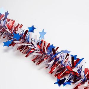 Ghirlanda di Natale con Stelle Rosse, Bianche e Blu per il Giorno dell'Indipendenza USA, Decorazioni per Soffitto e Pareti per Feste del 4 Luglio - Product Image 5