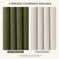 Rideaux occultants de luxe à motifs floraux gaufrés, 2 coloris, isolants thermiques, pour la décoration de villas et d'hôtels