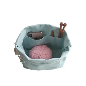 Knitting Bag for Yarn Storage High Capacity Yarn Totes Organizer with Inner  Divider Portable Canvas Yarn Crochet Bag - China Organizer Bag and Storage  Bag price