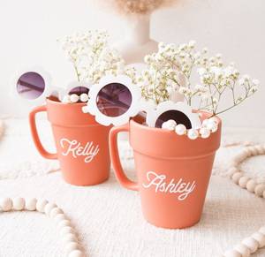 Pot de fleur <span class=keywords><strong>personnalisé</strong></span> tasse poterie plante tasse terre cuite bureau anniversaire idée cadeau tasse pour ami collègue - Product Image 3