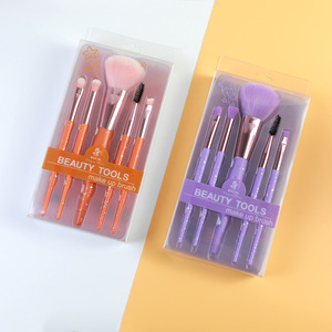 Bán Buôn 5-Mảnh PVC Đóng Hộp Trang Điểm Bàn Chải Thiết Lập Kem Che Khuyết Điểm Bóng Mắt <span class=keywords><strong>Applicator</strong></span> Lỏng Bột Lông Mi Vẻ Đẹp Công Cụ Với Bàn Chải Cạo Râu - Product Image 4