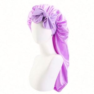 Bonnet de nuit et de protection capillaire long en satin avec logo personnalisé et queue ajustable pour femme adulte, idéal pour une utilisation quotidienne en extérieur, toutes saisons - Product Image 6