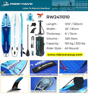 RIDEWAVE Planche de <span class=keywords><strong>paddle</strong></span> <span class=keywords><strong>gonflable</strong></span> en gros SUP ODM OEM Planche de SUP portable Écologique pour la personnalisation Paddleboarding - Product Image 3