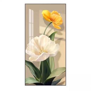 Salon de luxe décorations pour la maison peinture de <span class=keywords><strong>fleurs</strong></span> art mural de haute qualité peintures en porcelaine de cristal - Product Image 5