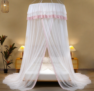 Lit à baldaquin style princesse pour lit queen et king size, <span class=keywords><strong>moustiquaire</strong></span> ronde - Product Image 1
