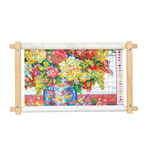 Beech Wood Needlepoint Embroidery Tapestry Scroll Frame, Quilting Frames for Hand Cross Stitch Frame