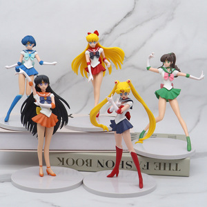 HY Juego de 5 Figuras de <span class=keywords><strong>Sailor</strong></span> <span class=keywords><strong>Moon</strong></span>, Figuras de Anime Japonés, Figuras de Acción de PVC de <span class=keywords><strong>Sailor</strong></span> <span class=keywords><strong>Moon</strong></span> para Colección, Juguetes Modelo - Product Image 2