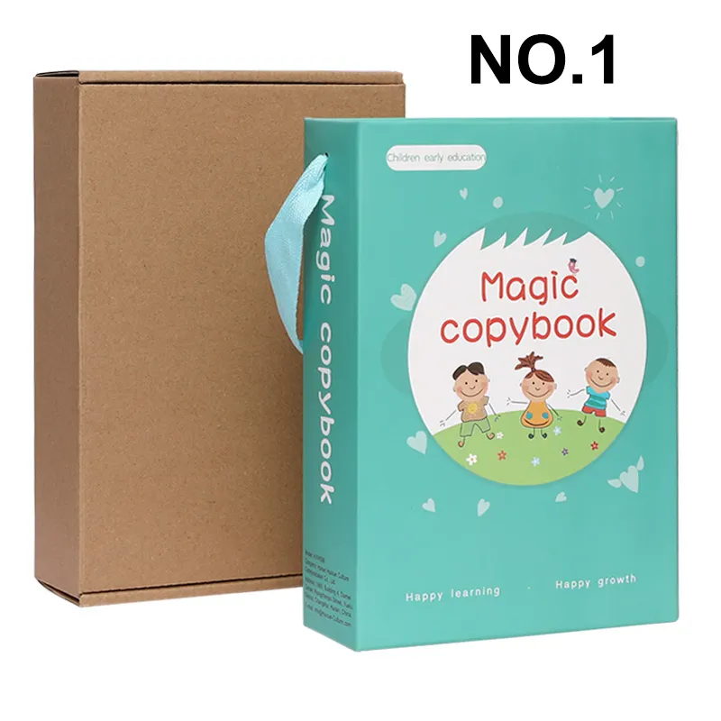 5Pc grooved writing book reusable copybook for kids practice magic copybook handwriting calligraphy with gift box