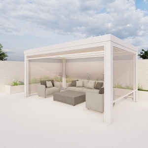 Pergola en aluminium à lames orientables sur mesure 3x3 3x4 4x3 4x4 <span class=keywords><strong>pour</strong></span> <span class=keywords><strong>jardin</strong></span> extérieur, pavillon, gazebo, pergole, pergula, pergola - Product Image 2