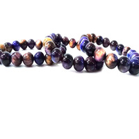 Bracelet en perles naturelles œil de tigre tendance, multicolore, fait main, élastique, personnalisé, 6/8/10/12/14mm, diamant, jade, agate, cadeau pour homme
