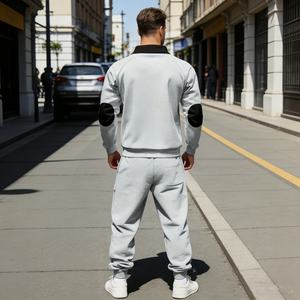 Tuta Sportiva da Uomo in Due Pezzi Personalizzabile con Logo, Alta Qualità, <span class=keywords><strong>Felpa</strong></span> con Zip Corta <span class=keywords><strong>e</strong></span> Pantaloni <span class=keywords><strong>Cargo</strong></span> - Product Image 2