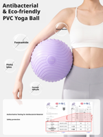 Ballon de Pilates Mini en PVC de Haute Qualité 25cm Antidérapant pour Renforcement du Core, Tonification des Fessiers, Barre et Yoga, Entraînement à Domicile