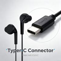 Écouteurs intra-auriculaires filaires portables de type C, stéréo, basses profondes, avec microphone pour le jeu et l'écoute de musique