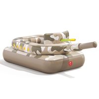 Bouée gonflable en forme de char d'assaut avec fonction de pulvérisation et pistolet à eau, flotteur à chevaucher pour enfants et adultes, jouet de bataille aquatique OEM ODM