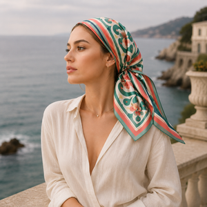 Women All Seasons European American <b>Scarf</b> <b>Silk</b> Square Fashion Adult Pattern Reversible Digital Print Breathable Daily Wear - Product Image 2