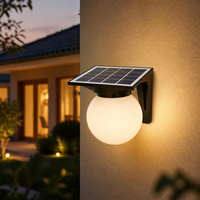 Lampe Murale Solaire Intelligente LED 3W en Forme de Globe avec Détecteur de Mouvement, Cellule Photoélectrique et Contrôle Horaire, Commutation Automatique Crépuscule-Aube pour Jardin et Patio