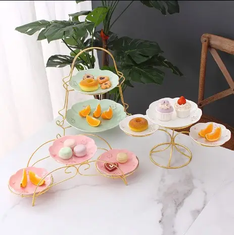 Nuovo Design per Cupcake Stand piatti da Dessert Mini torte torre di visualizzazione di caramelle alla frutta per la festa di nozze torta e Dessert Set Stand