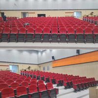 Vente directe d'usine de mobilier scolaire, sièges pliants en plastique, chaises de salle de conférence avec tableaux d'écriture, sièges d'auditorium d'église