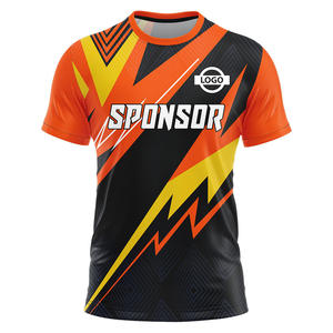 Kaos Olahraga Pria Cepat Kering Bahan Polyester 100% Desain Fashion Jersey Esports Profesional Hitam Kaos Tim Esports - Product Image 1