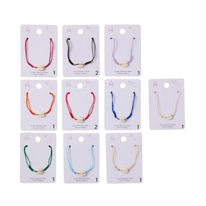 Bracciale con conchiglie in acciaio inossidabile con perline regolabili per donna, set di 12 pezzi, gioielli alla moda - Product Image 2