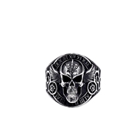 Bague Crâne Rétro en Acier Inoxydable pour Hommes, Finition Vieillie, Style Gothique Biker Punk, Tailles 8 9 10 11 12 13, Vente en Gros de Bijoux