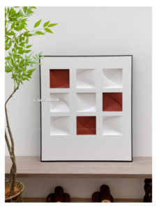 Tùy Chỉnh Thiết Kế Hiện Đại Tường Trừu Tượng Nghệ Thuật Thủ Công 3D Trang Trí Nội Thất Văn Phòng Chất Lượng Cao Treo Bức Tranh Thiên Nhiên Gỗ Khắc Sơn - Product Image 4