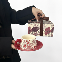 Ensemble tasse et soucoupe en céramique haute couture, idéal pour Instagram, pour couples et service de thé floral pour dames, ensemble de mugs en porcelaine