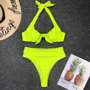 Bikini de una pieza de lujo 2025 con logo personalizado, falda sólida/estampada, sexy, para playa, con logo frontal. - Product Image 4