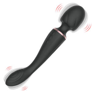 Vibrador de doble cabezal para estimulación de vulva y clítoris, con vibración de fascia para orgasmos intensos, modelo DW-AV424 de fábrica. - Product Image 5