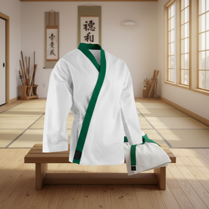 Kimono de karaté Eagle View approuvé, marque EVI, uniforme pas cher, blanc, en poly-coton, équipement d'arts martiaux en gros EVI 301 - Product Image 3