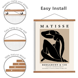 Gỗ thông treo tường móc tự nhiên khung tranh khung tranh vải treo thanh gỗ - Product Image 3