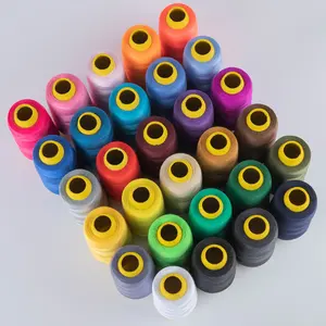 402 उच्च गुणवत्ता वाले परिधान कैजुअल वियर स्पन पॉलिएस्टर सिलाई धागे का रंग कस्टम ग्लो रिफ्लेक्टिव धागा