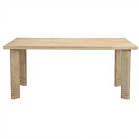 Table à manger rectangulaire élégante en bois massif, fabriquée à la main, durable, pour appartement, maison de campagne, hôtel, villa, finition naturelle