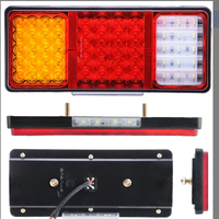 Feu arrière de camion 59 LED 320 mm 12V 24V avec éclairage de plaque d'immatriculation et base en fer pour camions ISUZU NHR NKR NPR