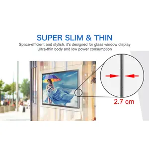 Kép bên độ sáng cao kỹ thuật số biển hiển thị 43 "55" Treo Cửa Sổ Cửa hàng tiếp thị LCD màn hình quảng cáo