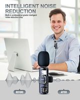 Microphone cravate sans fil K15 3-en-1 avec réduction de bruit IA, portable pour iPhone, Android, diffusion en direct et podcast