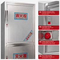 Armoire murale pour enrouleur de tuyau d'incendie en acier inoxydable, double porte, équipement de lutte contre l'incendie, fabrication OEM