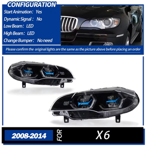 <b>LED</b> <b>Headlights</b> for E71 2008-2014 Laser <b>Led</b> <b>Headlight</b> Assembly Eye Drl Hexagon Style Dual - Product Image 6