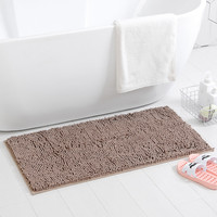 Décor à la maison Rectangle couleur unie antidérapant Shaggy Chenille fait à la machine tapis de bain à poils hauts Absorption d'eau
