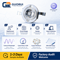 Diode LED UV GUORUI 365/385/395/405nm UVA 405nm, diode LED UV 3W 500mA pour source lumineuse, encre violette, séchage, impression